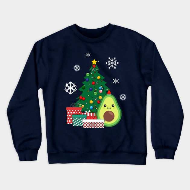 Happy Avocado Around The Christmas Tree Crewneck Sweatshirt by Nova5